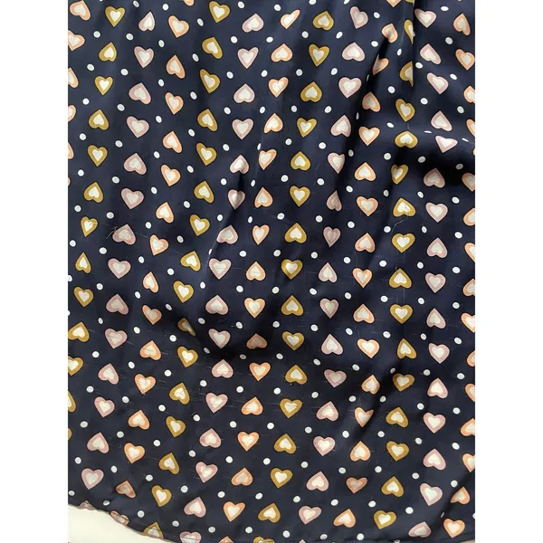 J. Crew Dark Navy Heart Print Blouse Size 4 - Image 8