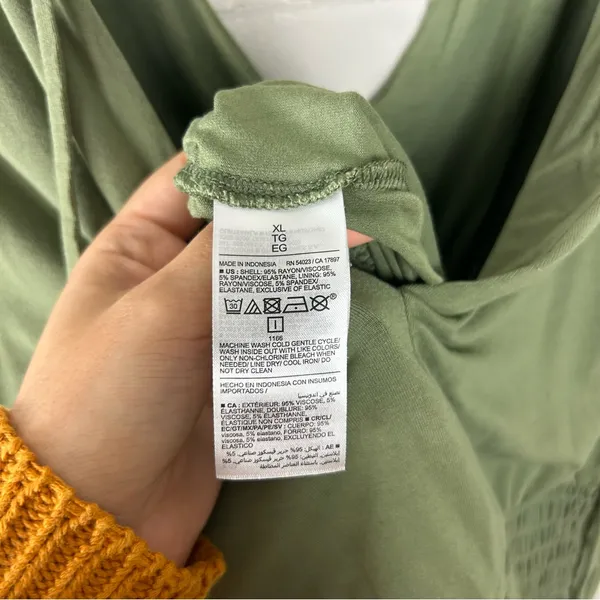 Old Navy Green Casual Stretch Wide Leg Jumpsuit Size XL - Image 10