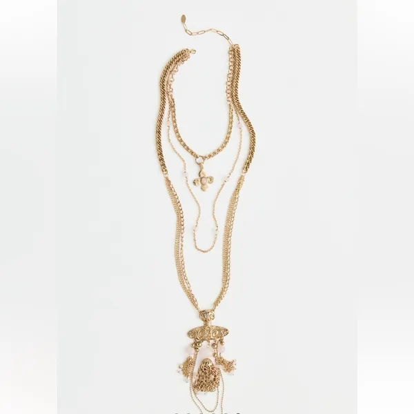 NWT Free People Catriona Layer Necklace in Rose Quartz - Image 2