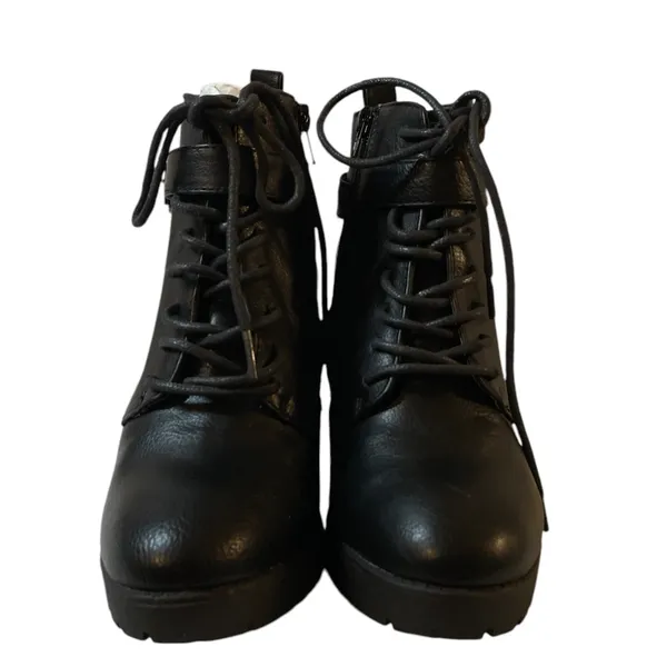 MADDEN GIRL Alexandra Black High Heeled Lace Up Combat Moto Boot NIB - Size 6 - Image 6