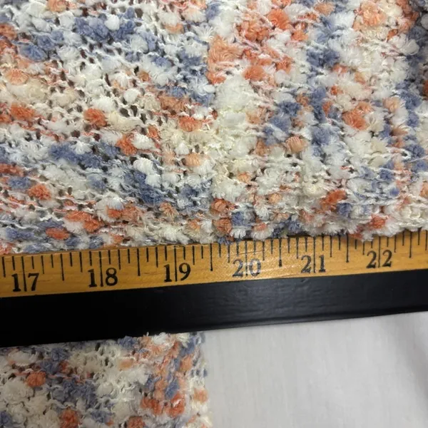 Serra Cardigan Sweater Multicolor Popcorn Knit Open‎ Front Pockets Cozy Layer M - Image 6