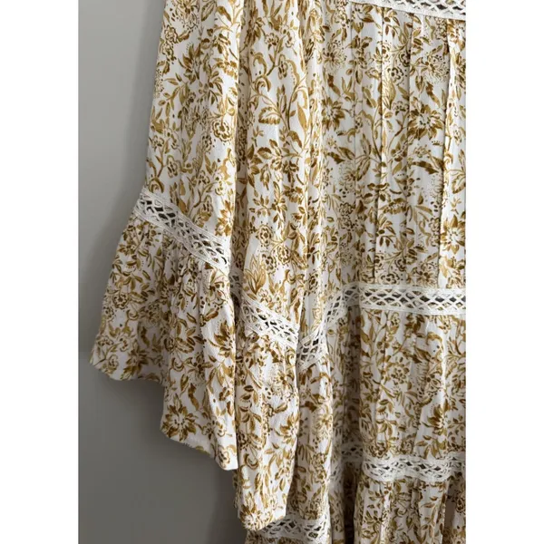 Free People Talk About It Tunic Top Ivory Combo Women's Size Medium‎ - Image 9