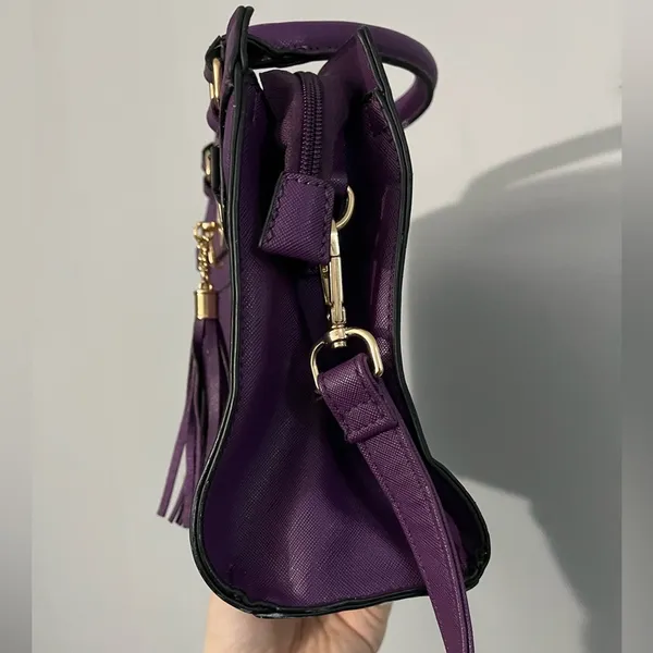 satchel bag in purple - Image 3
