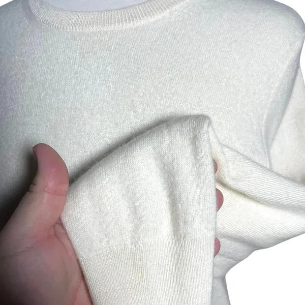 NADAAM Women’s The Original Cashmere Crewneck Sweater in White - Image 5