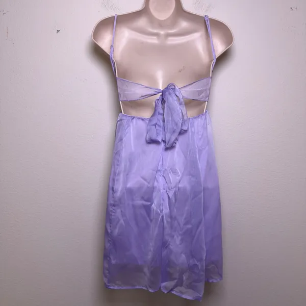 Lucy in the‎ Sky Women Coquette Babydoll Dress Small Purple Chiffon Girlcore - Image 5