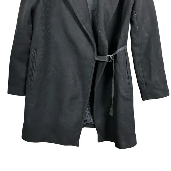 Zara Women's Sz S Black Long Sleeve Jacket Coat D Link Lined Heavy Winter - Image 3