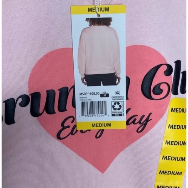 $110 Wildfox "Brunch Club"‎ Pink Oversized Crew Graphic Bubble Print Sweatshirt - Image 8