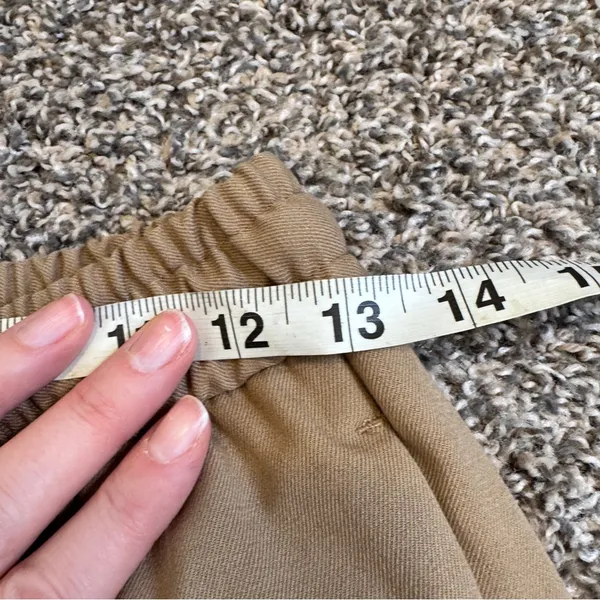 Zara Tan Straight Leg Drawstring Trouser Dress Pants Women’s S Casual Pull On - Image 4