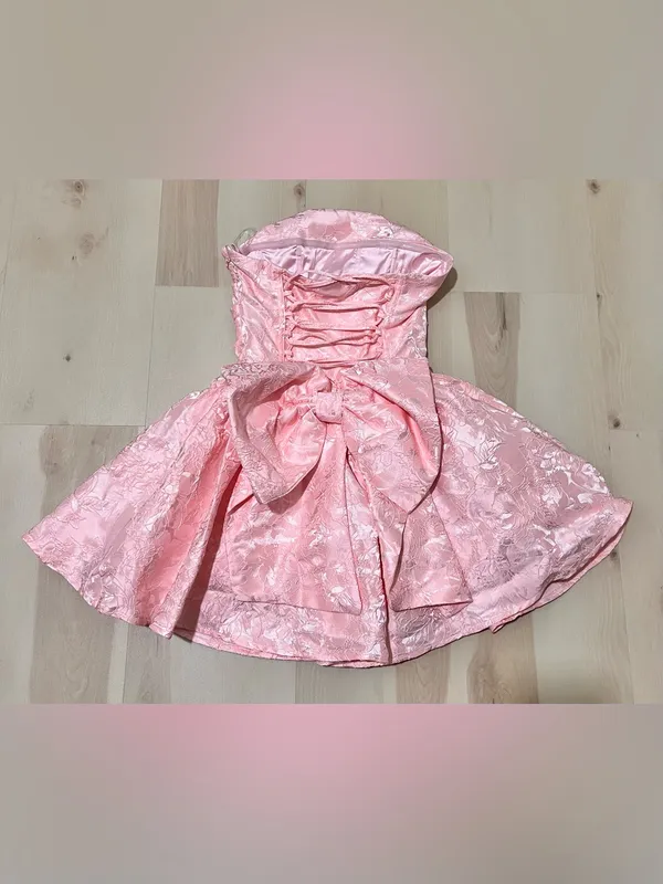 Babyboo NWT Women Small Pink Strapless Mini Dress Romantic Coquette Soft Girl - Image 7
