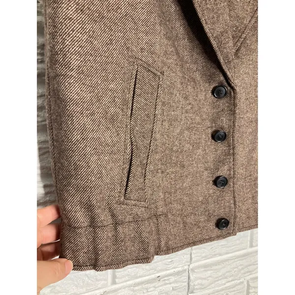 Loft brown Relaxed vest jacket women's size medium dark academia trendy‎ - Image 6
