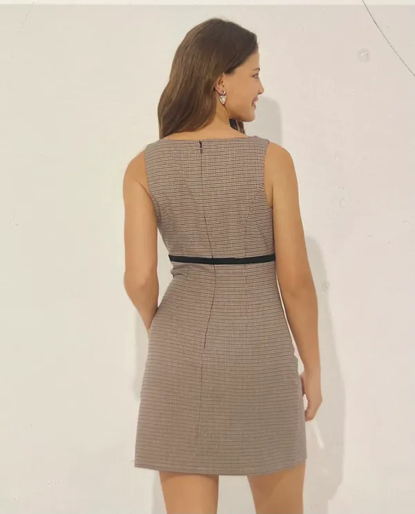Wild Fable Elevate your style with this chic striped tan dress featuring elegant black accents. Perfect for any occasion, this dress offers a flattering fit and - Image 3