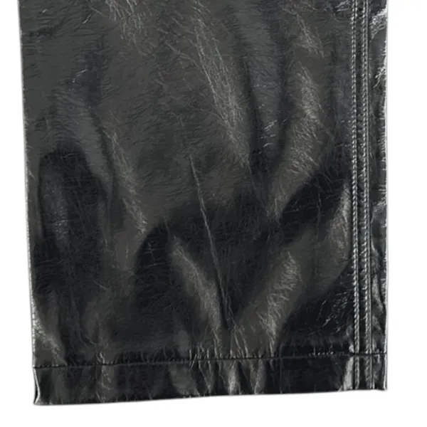 EUC Abercrombie & Fitch Faux Leather 90s Straight Ultra High Rise Pants Black 16 - Image 6