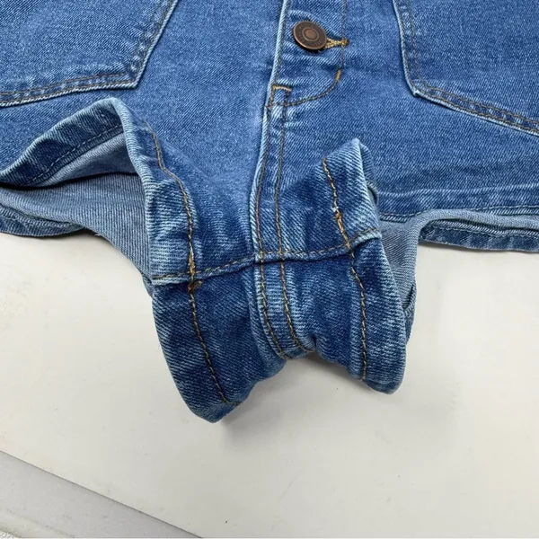 Free People Bridgette Button Front Denim Shorts 30 Long Western Festival Girly - Image 7