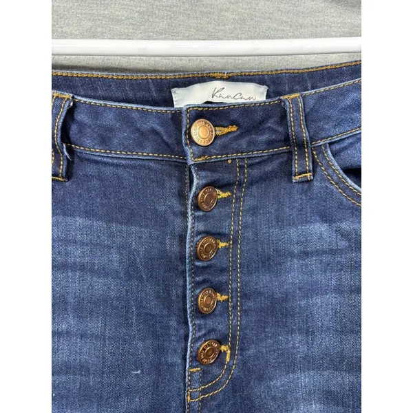 KanCan Womens High-Waisted Skinny Jeans Button Fly Size‎ 11/29 Dark Wash - Image 2
