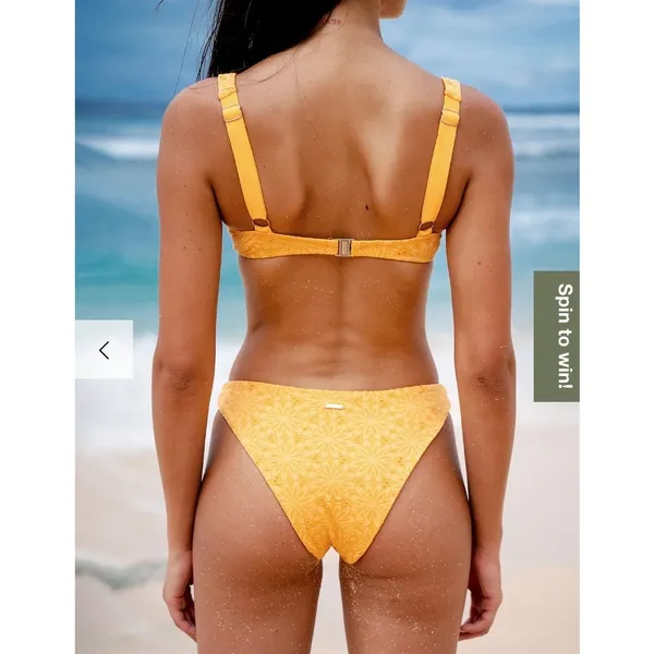 Berlook Mustard Yellow Jacquard Bikini Size XS/S - Image 2