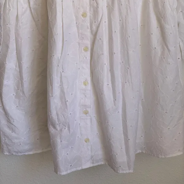 NWT J. Crew Factory Eyelet Collared Mini Shirtdress in‎ White BY515 - Image 5