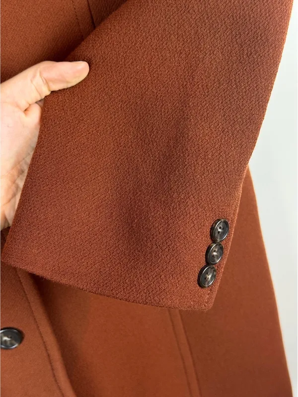J.Crew Classic Lady Day Coat Dark Amber Italian Wool Thinsulate Size 14 - Image 9