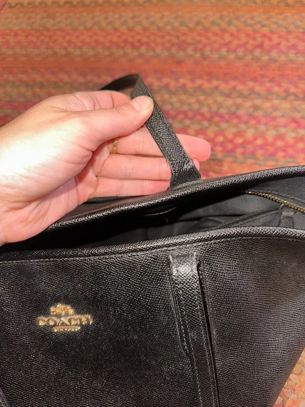 COACH BLACK LEATHER LARGE TOTE BQG - Image 5