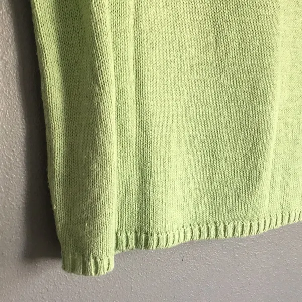 Liz Claiborne • Liz wear Lime Green Cable Short Sleeve Sweater Size Large - Image 7