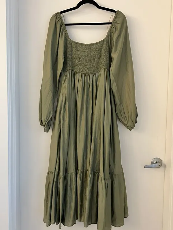 Baltic Born Annalisa Midi Dress in Olive Green Size S NWOT - Image 11