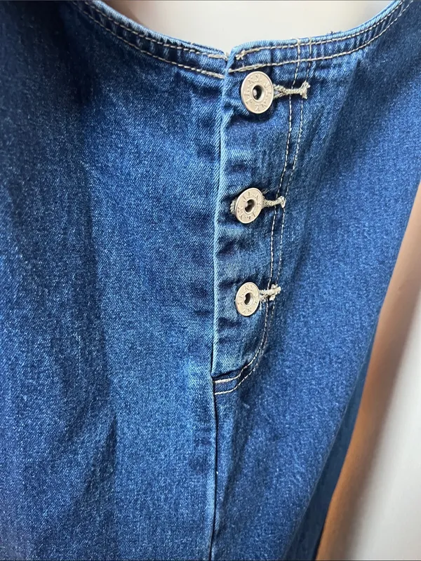 Casual Corner Denim Sailor-Style Maxi Dress cottagecore granny pie vibes - Image 6