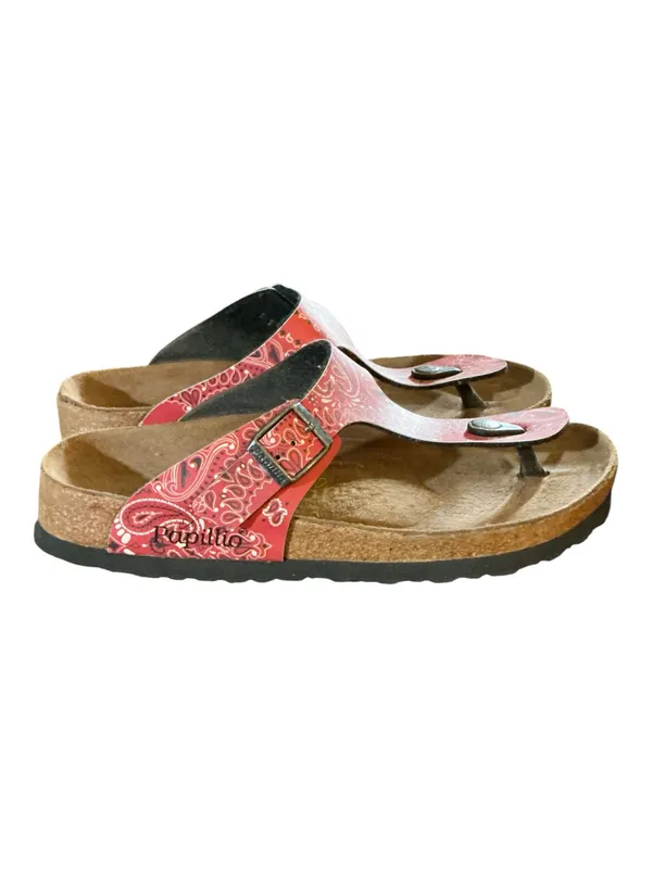 Papillio by Birkenstock Rom Thong Sandals Red Paisley Bandana Print Size 37 / US 6 - Image 3
