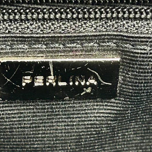 Perlina Black Genuine Leather Backpack Vintage 90s Buckle Moto Y2K Bag - Image 13