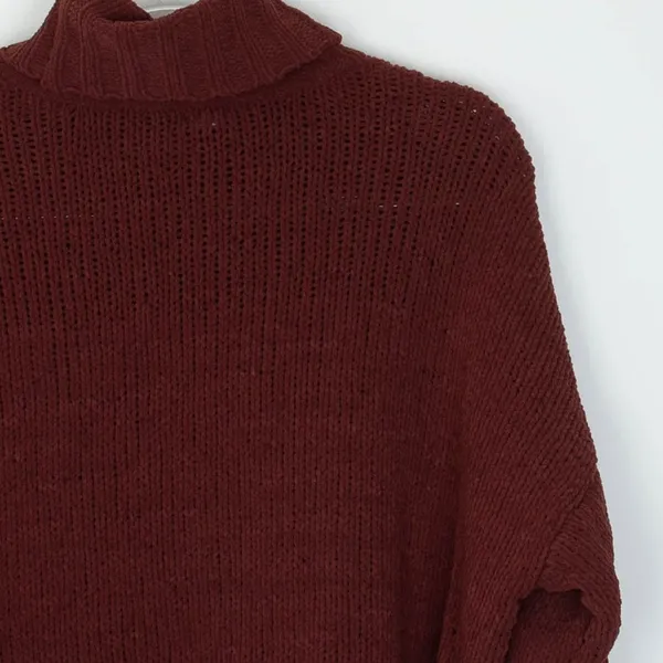 Aerie‎ Womens Turtleneck Sweater Knit Pullover Casual Fall Winter Brown Small - Image 9