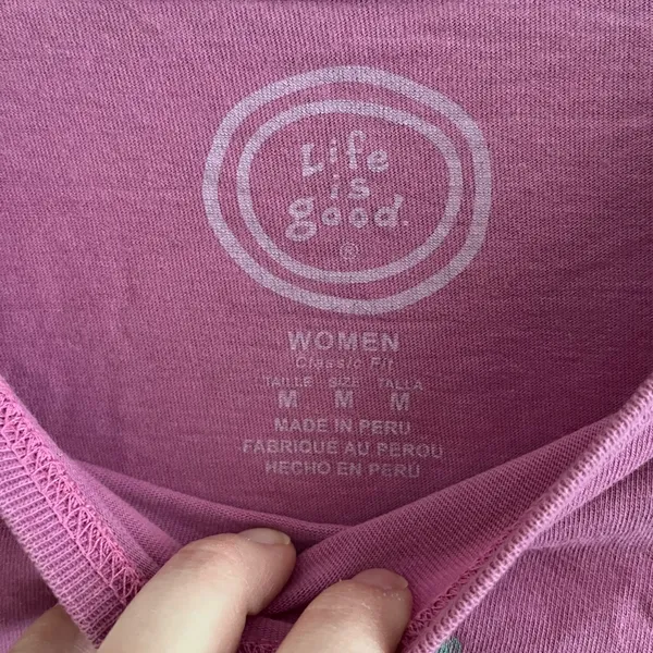 Life is Good Pink Anchor T-Shirt - Image 4