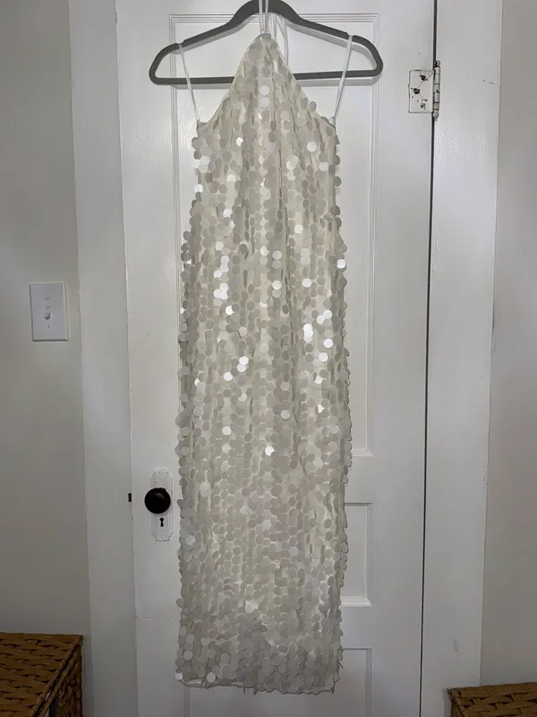 Halter Maxi Dress in Cream - Image 3
