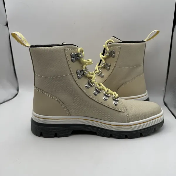 Dr. Martens Women's Combs W 6 Eyelet Combat Boots Parchment Beige 40/60 Size‎ 9 - Image 6