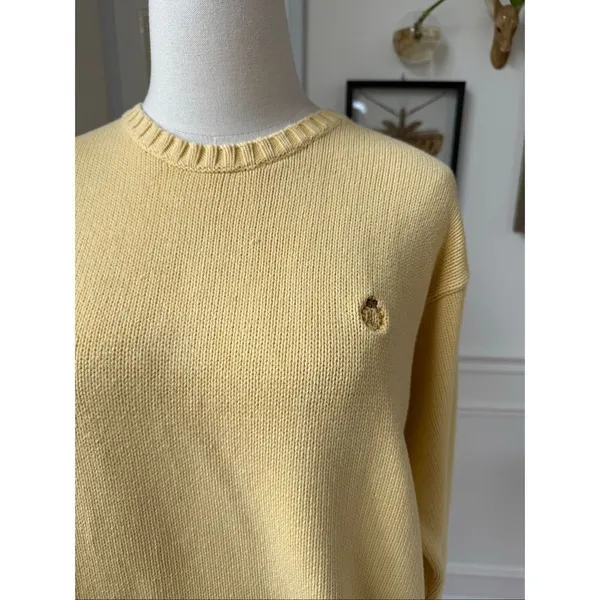 Lauren Ralph Lauren Yellow Cotton Crewneck Sweater L - Image 2