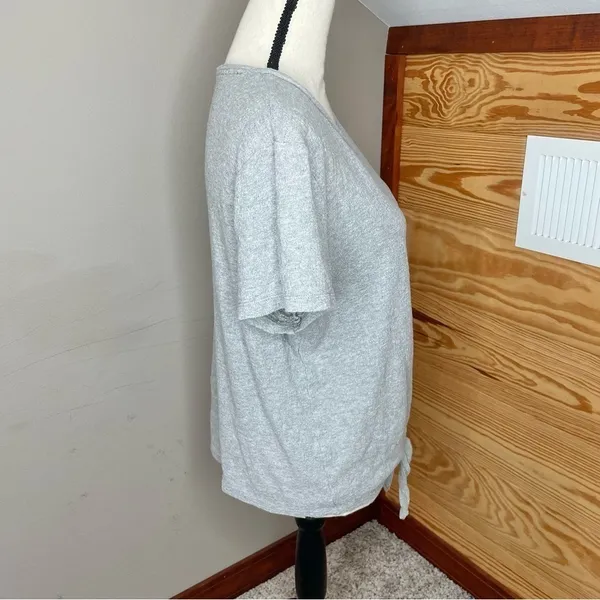 Madewell Texture & Thread Modern Tie-Front Top in Heather Pelican Grey Medium - Image 3