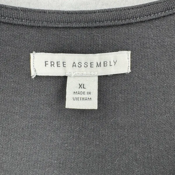 Free Assembly Women XL Black A Line Tunic Dress 3/4 Balloon Sleeve Minimalist - Image 6