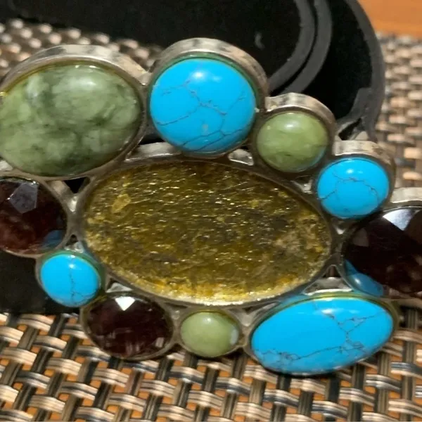 Fossil Belt with Colorful Turquoise Stone Buckle Size Small 2/4 Coastal Cowgirl - Image 2