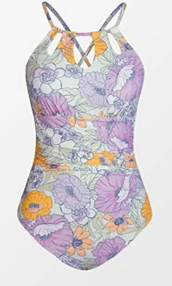Women's Halter Lace Up Back One Piece Swimsuit Padde... - Image 4