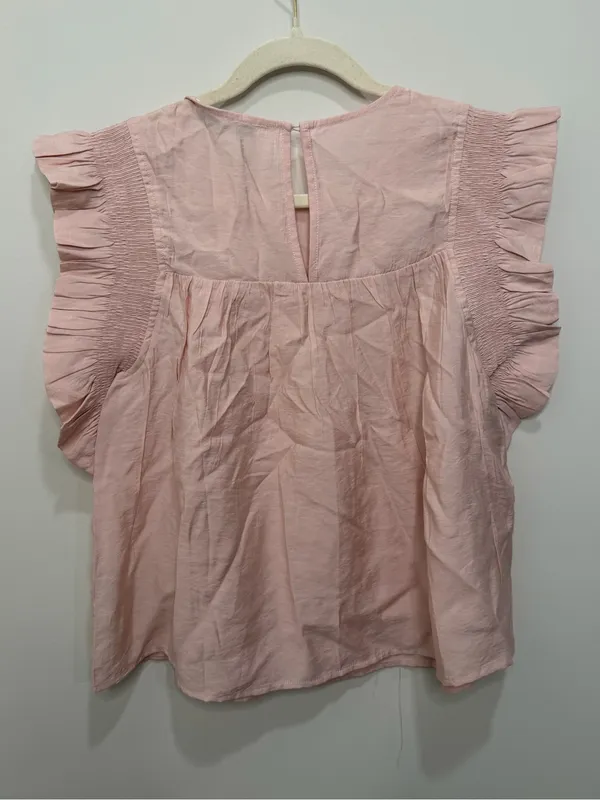 English Factory Dusty Pink Ruffle Detail Blouse Top JJ913T NWT Size XS - Image 4