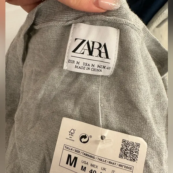 ZARA *NWT*  Gray Button-Down Cardigan - Image 7