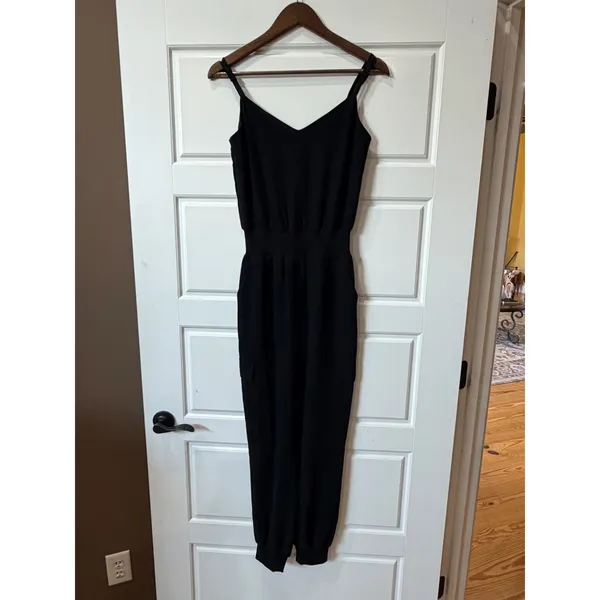Cinq a Sept Black Jumpsuit Cargo Pocket XS Minimalist Casual - Image 2
