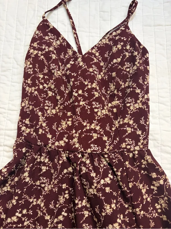 SHEIN Floral Lace-Up Back Maxi Dress - Image 4