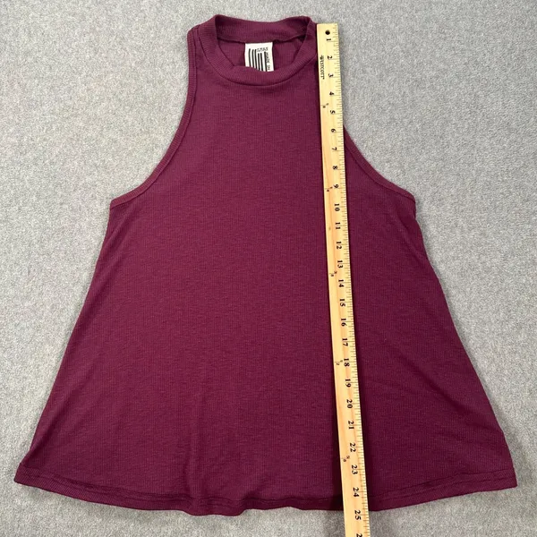 Free People Ribbed High Neck Tank Top Women's X-Small Purple Sleeveless Swing - Image 4