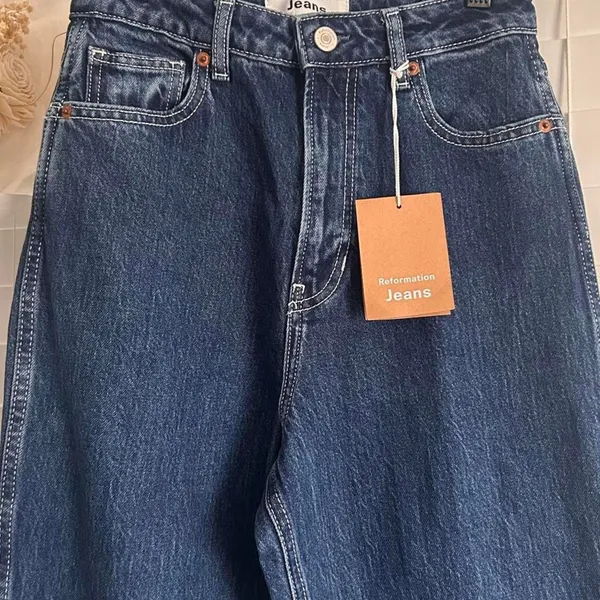 Reformation Pamela Ultra High Rise Straight Leg Jeans Wallis Wash Size 25 NWT - Image 4
