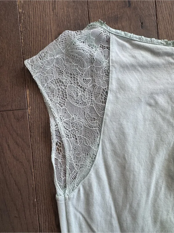Express Mint Lace-Shoulder Top - Image 8