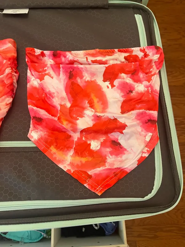 SHEIN Floral Set Top & Skirt Red Orange - Image 2