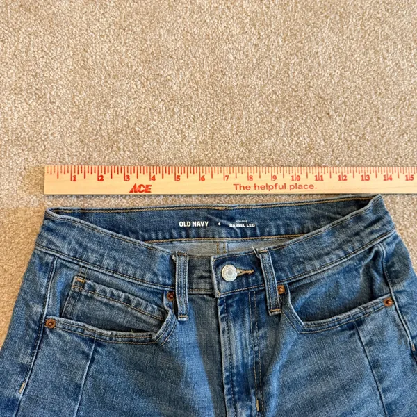 Old Navy Womens Barrel Leg Jeans 4 Blue High-Rise Denim Wide Leg Casual‎ - Image 4