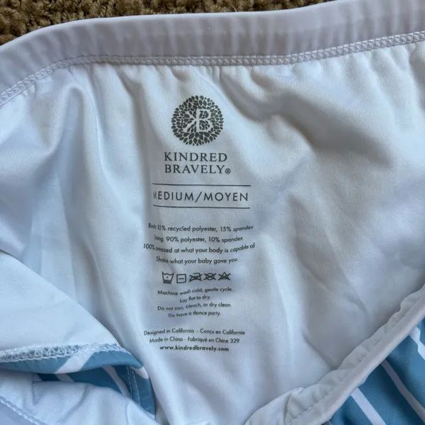 Kindred Bravely Women's Swimsuit Top Small / Bottoms Medium Blue Stripe‎ - Image 7