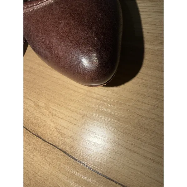 Frye Regina‎ Leather Stacked Heel Pump in Brown Size 6.5 Whipstitch P - Image 4