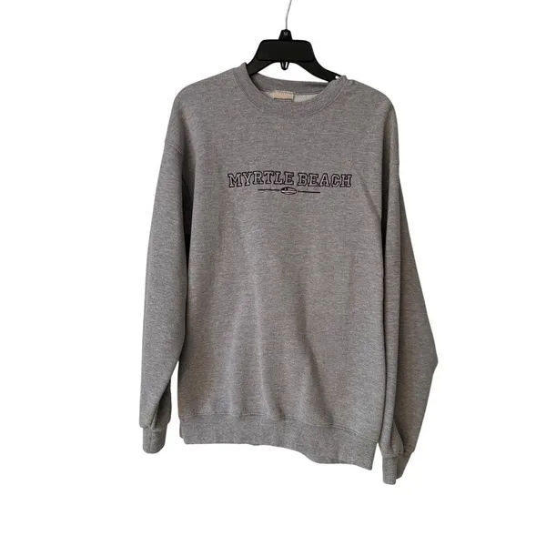 Lee Myrtle Beach Gray Sweatshirt Women's Large‎ Y2K - Image 3