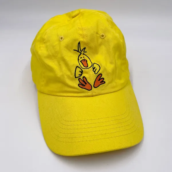 Vintage 90s Y2K Yellow Duck Baseball Cap Hat Embroidered One Size Fits All - Image 2