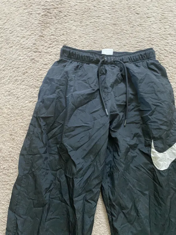 Nike Black Unisex Windbreaker Joggers with White Swoosh Accent - Image 2